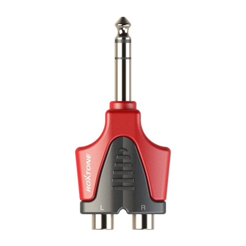 ROXTONE - Conector de audio estéreo de 6.3 mm macho a 2 RCA hembra