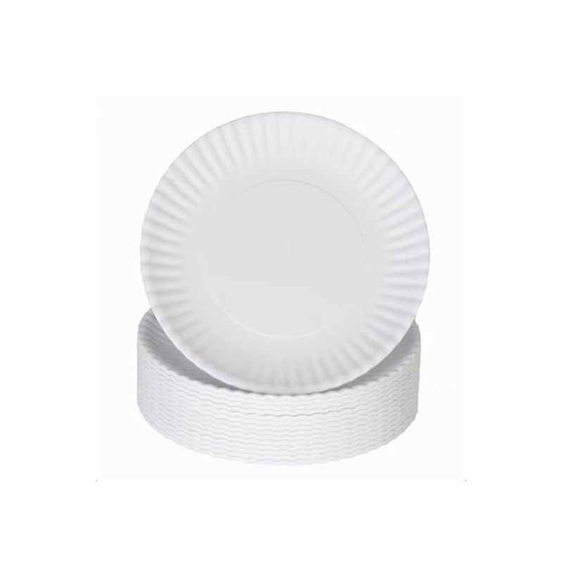 GENERICO - 20 Platos De Carton Blanco Desechables 18 Cm