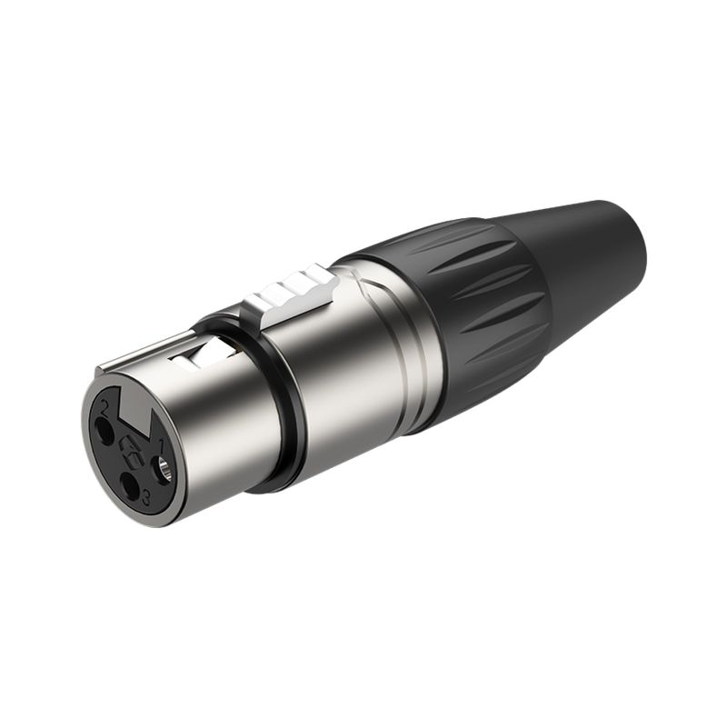 ROXTONE - Conector canon XLR hembra de 3 polos plateado roxtone