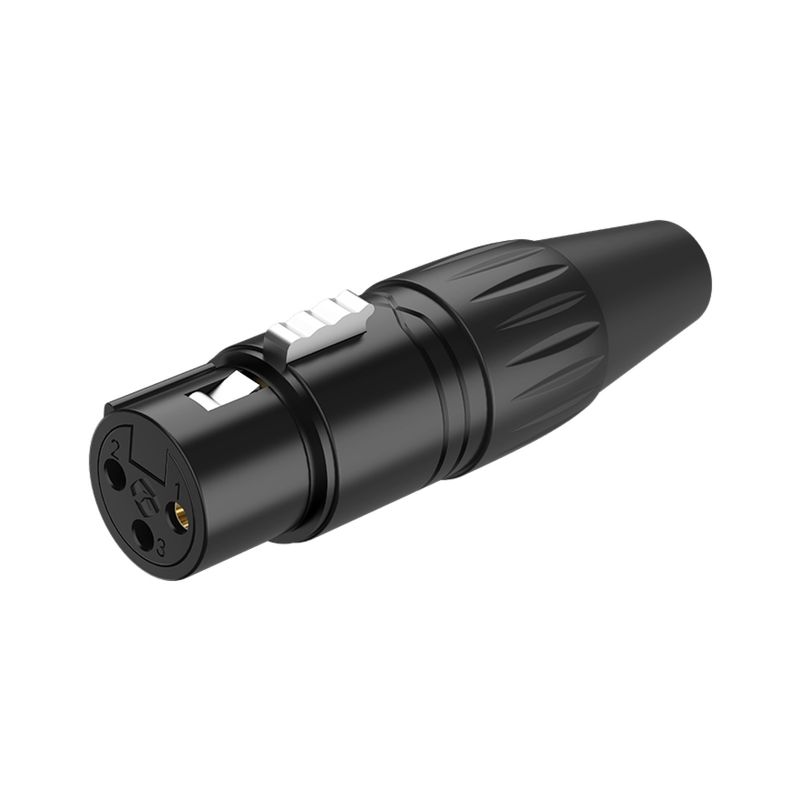 ROXTONE - Conector canon XLR hembra de 3 polos negro roxtone