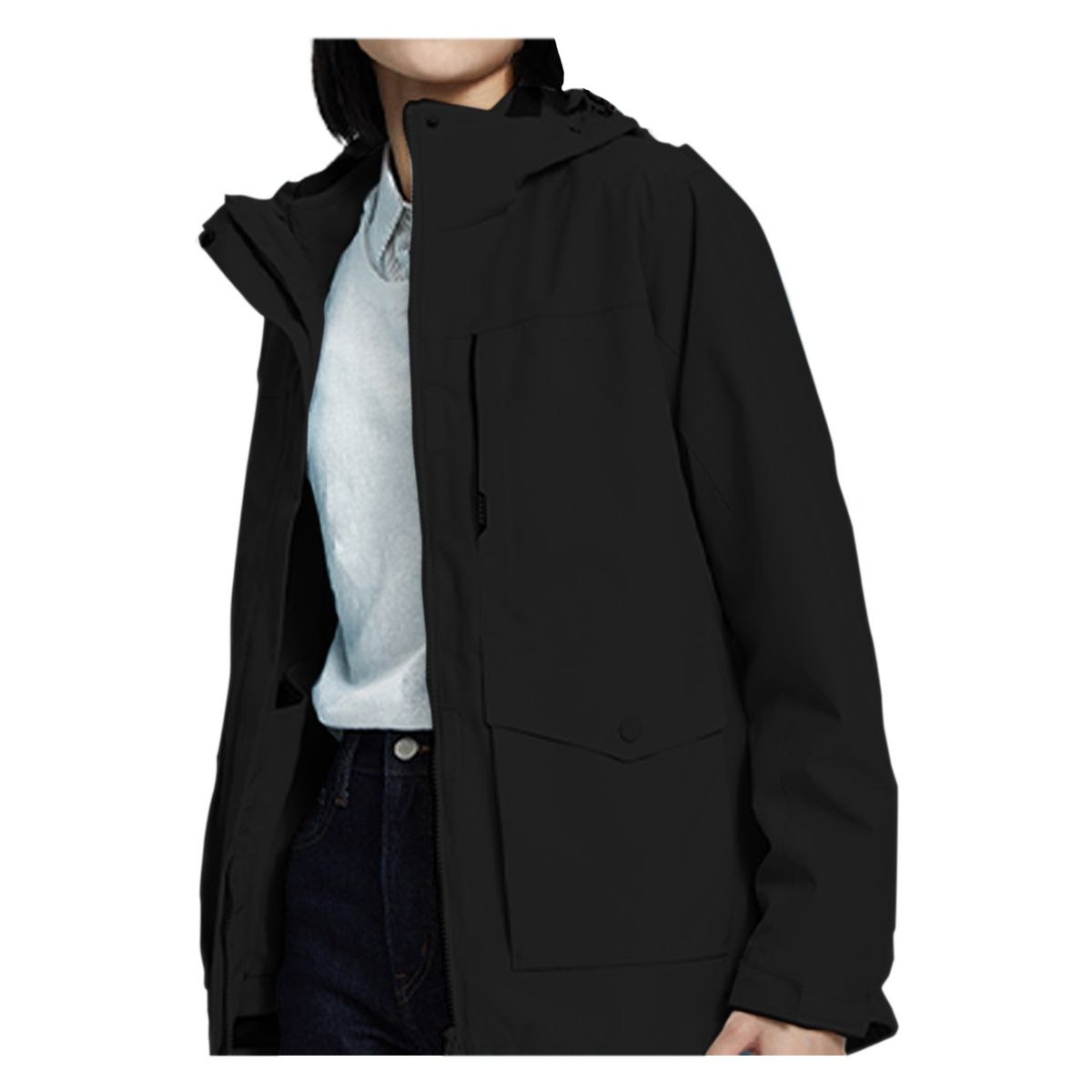ANDESLAND OUTDOOR APPAREL - Cortaviento Impermeable Urbano Bengala Negro Mujer