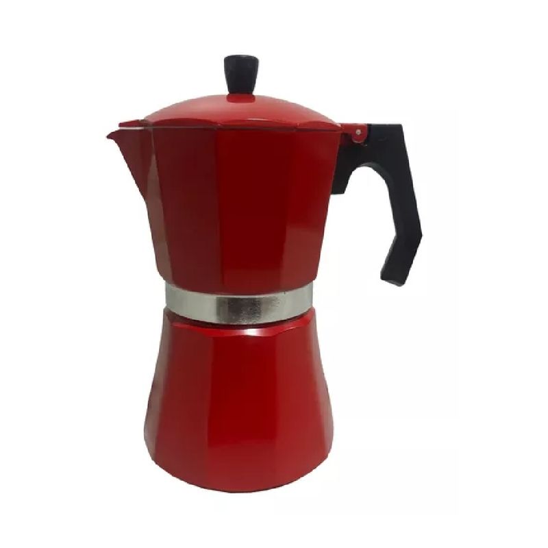 GENERICO - Cafetera Italiana Roja - 12 Tazas