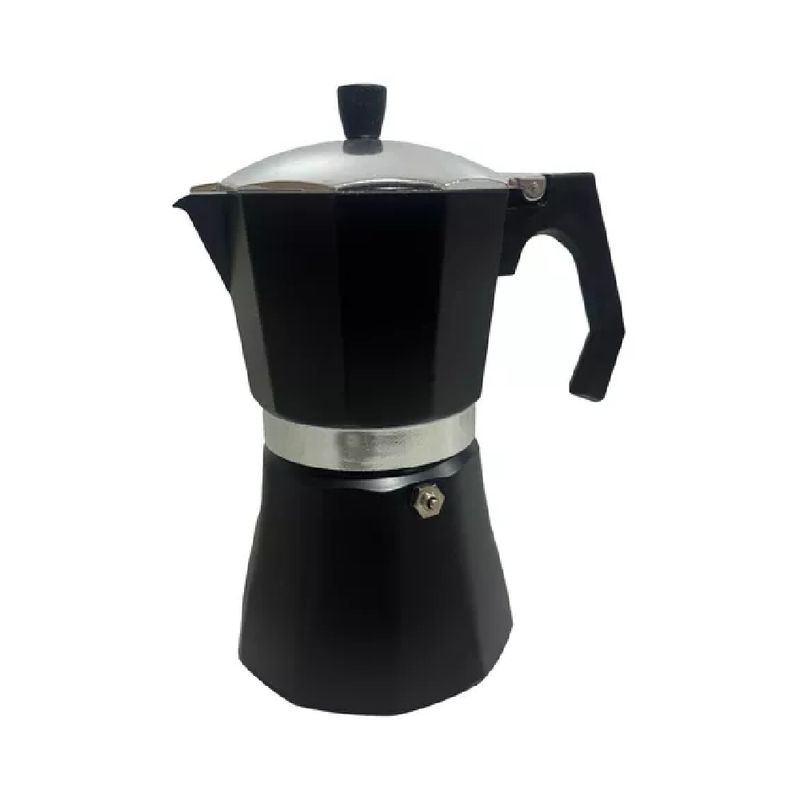 GENERICO - Cafetera Italiana Negra - 12 Tazas