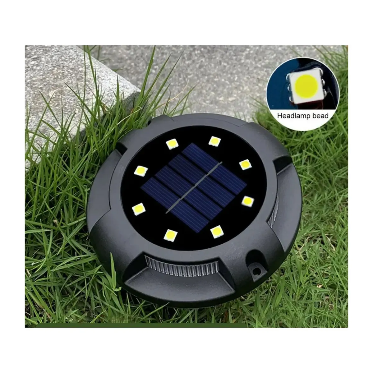 GENERICO - Set 4 Focos 8 Led Luz Solar Con Estaca Piso Jardin Exteriores