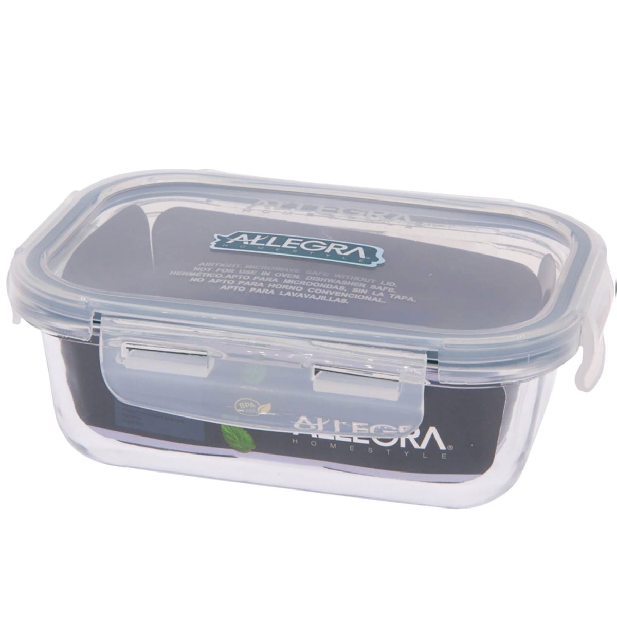ALLEGRA - Contenedor Hermético Vidrio Rectangular 420ml