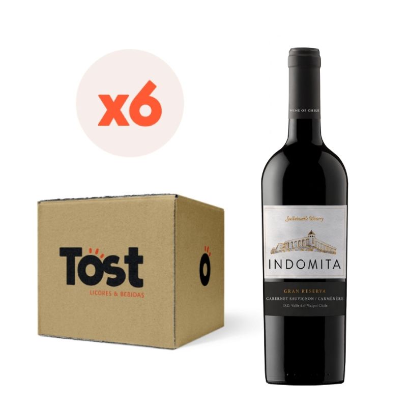 INDOMITA - 6x Vino Indómita Gran Reserva Cabernet Sauvignon 750cc