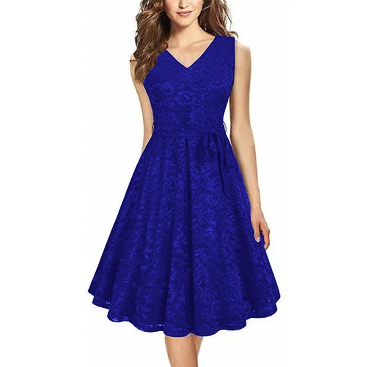 GENERICO - VESTIDO ACAMPANADO IDEAL PARA FIESTA CÓCTEL BODA GALA