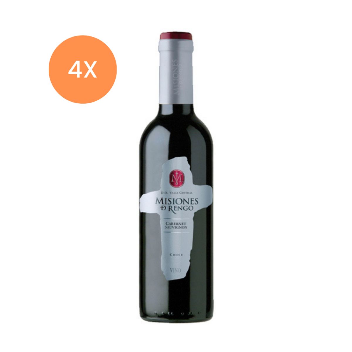 MISIONES DE RENGO - 4x Vino Misiones de Rengo Varietal Cabernet Sauvignon 375cc