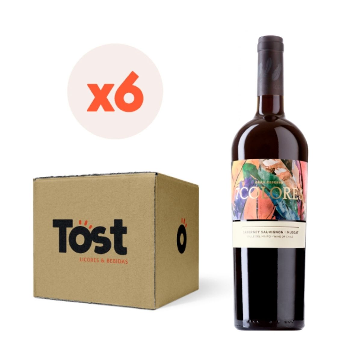 7 COLORES - 6x Vino 7 Colores Gran Reserva Carmenere / Viognier