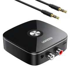 UGREEN - Adaptador Receptor de Audio Bluetooth 5.0 a 2RCA M Recargable Negro