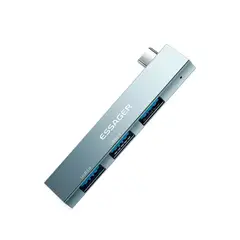 ESSAGER - HUB 3,0 tipo C a USB, adaptador extensión de 3 puertos pc notebook