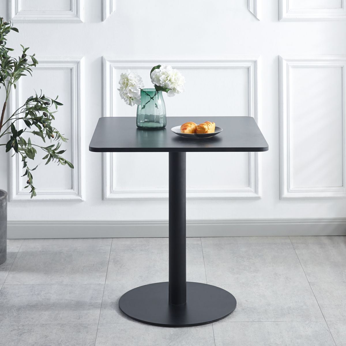 CORI CORI - Mesa restaurant 70x70 Tubo Metal Cubierta MDF