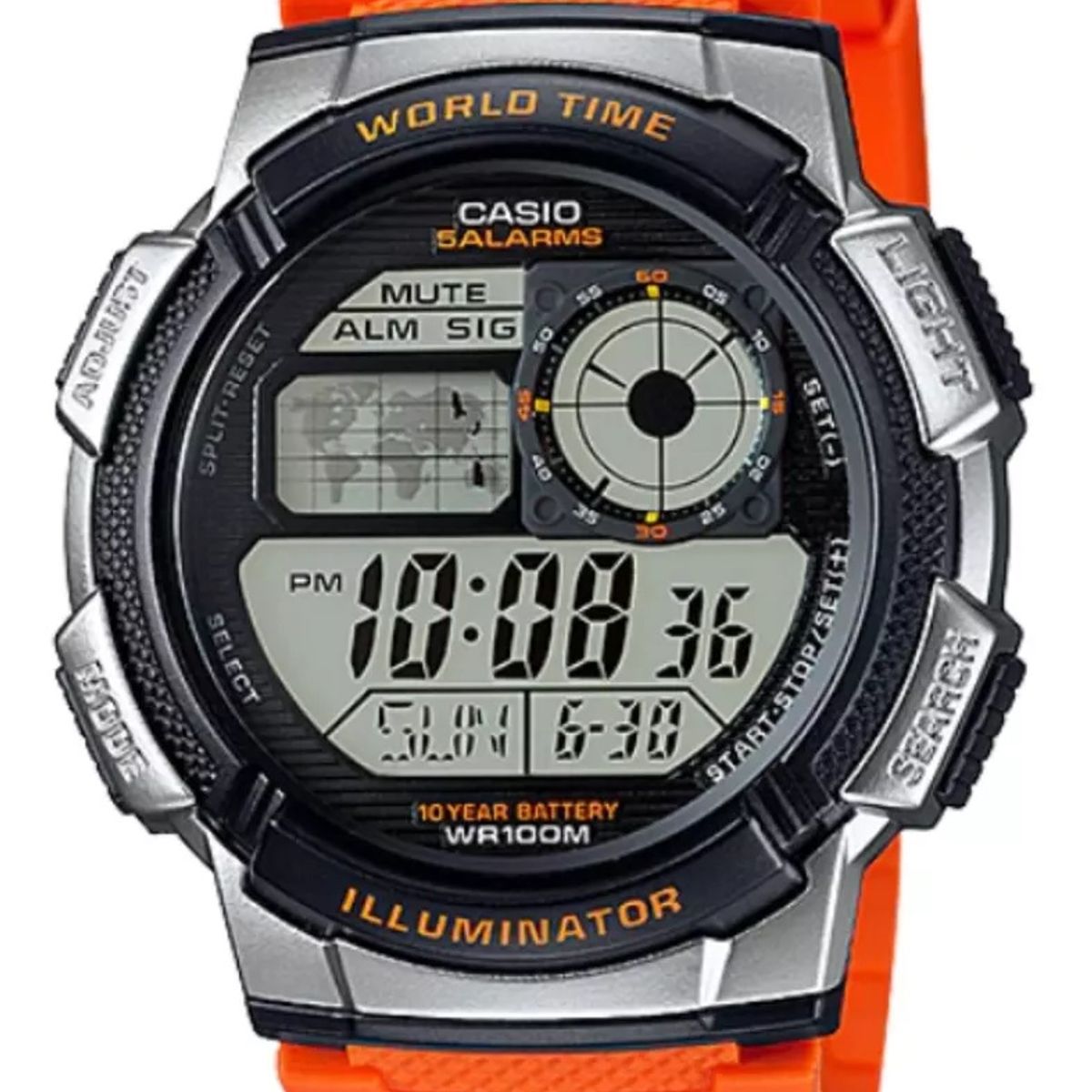 CASIO - Reloj De Pulsera Casio Hombre Ae-1000w-4bvdf Original Naranja