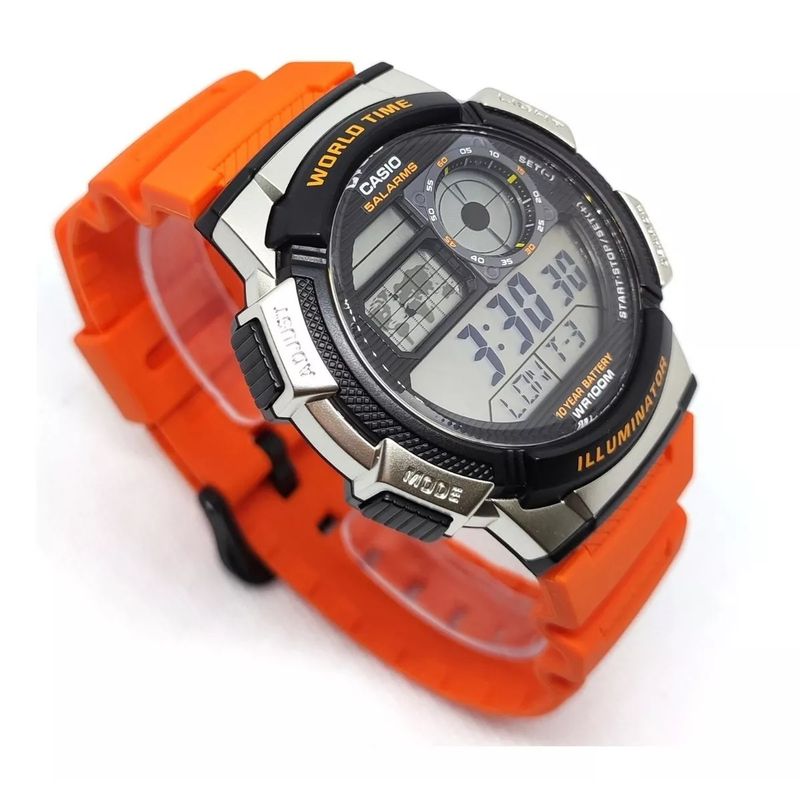 CASIO - Reloj De Pulsera Casio Hombre Ae-1000w-4bvdf Original Naranja