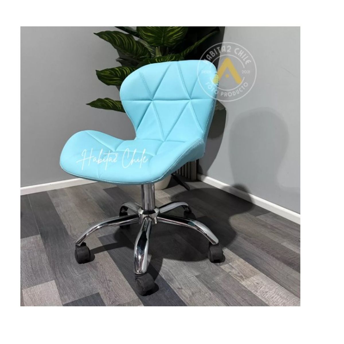 GENERICO - Silla De Escritorio Mariposa Giratoria Acolchada Turquesa