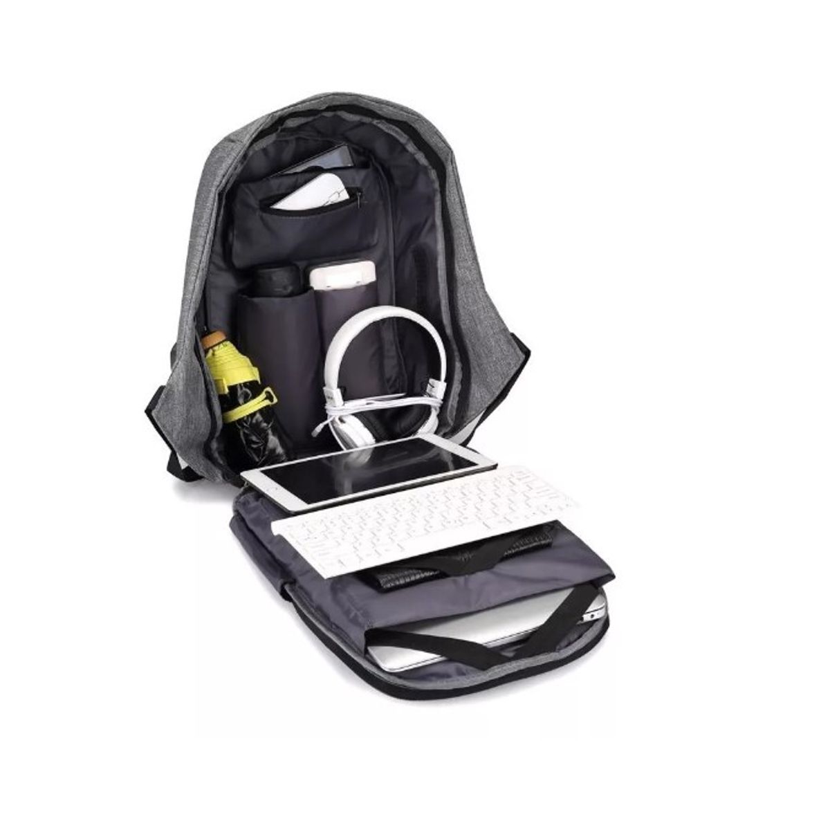 GENERICO - Mochila Seguridad Bolso Anti-robo Gris Oscuro
