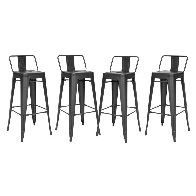GENERICO - Pack de 4 Piso Bar Tolix Metálico 64cm - Negro