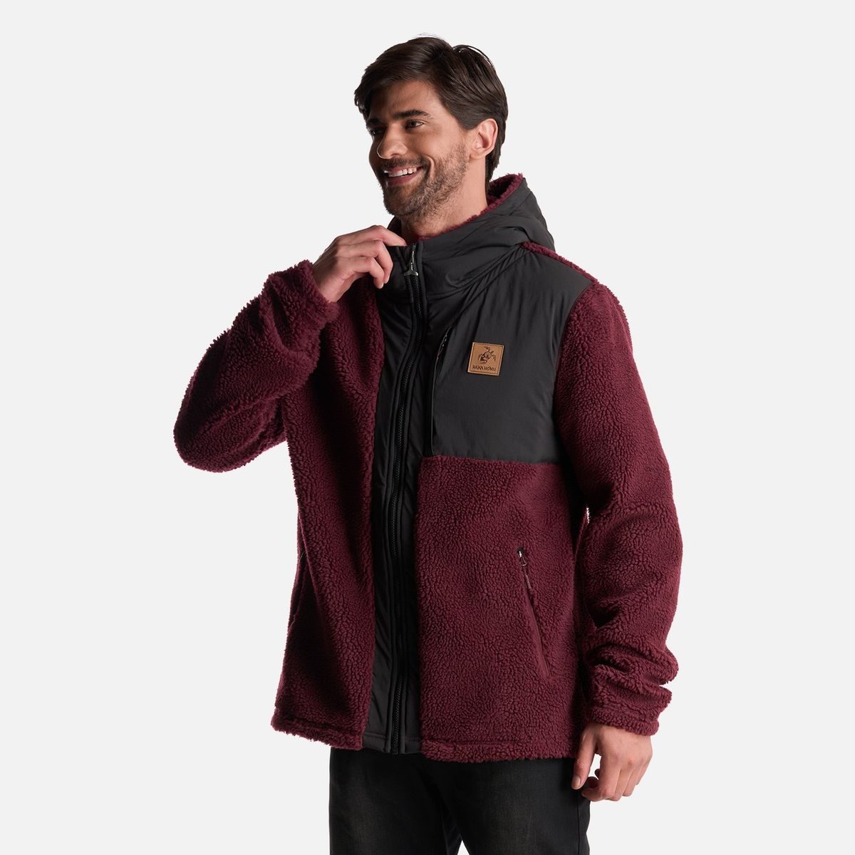 HAKA HONU - Poleron Hombre Porteador Burdeo Haka Honu