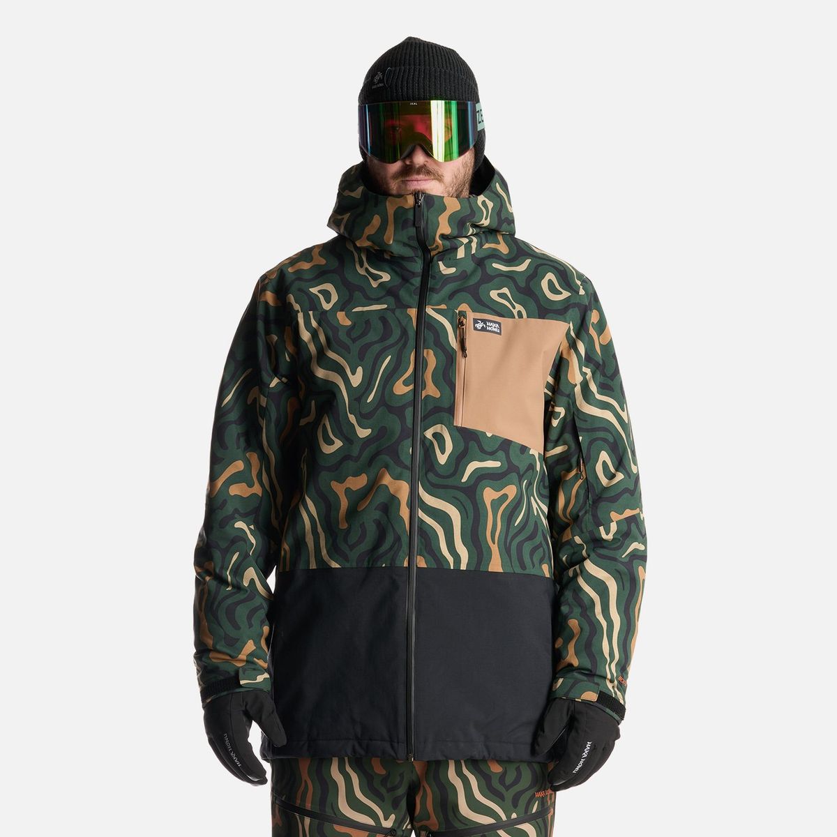 HAKA HONU - Chaqueta Hombre Yeti Print Verde Militar Haka Honu