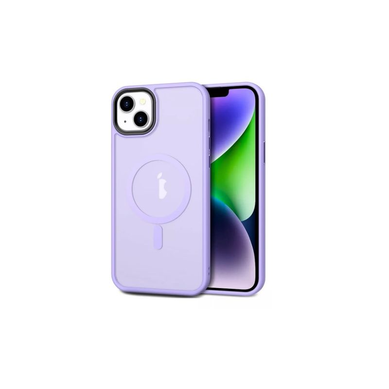 GENERICO - Carcasa Mate Para iPhone 15 Funda Magnética Traslucida Lila