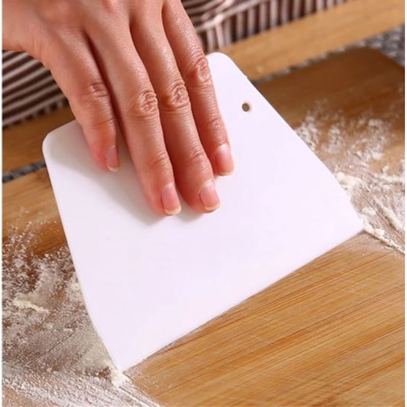 GENERICO - Espátula Plástica forma Trapecio Raspar Crema Mantequilla Masa