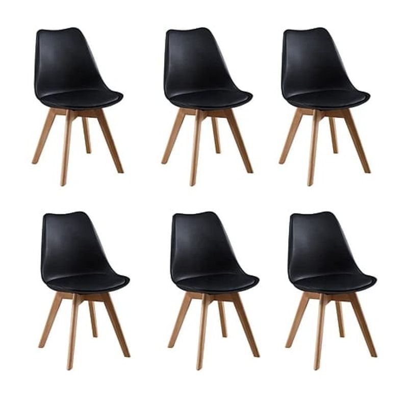 GENERICO - Pack 6 Sillas Tulip Negro