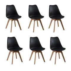GENERICO - Pack 6 Sillas Tulip Negro