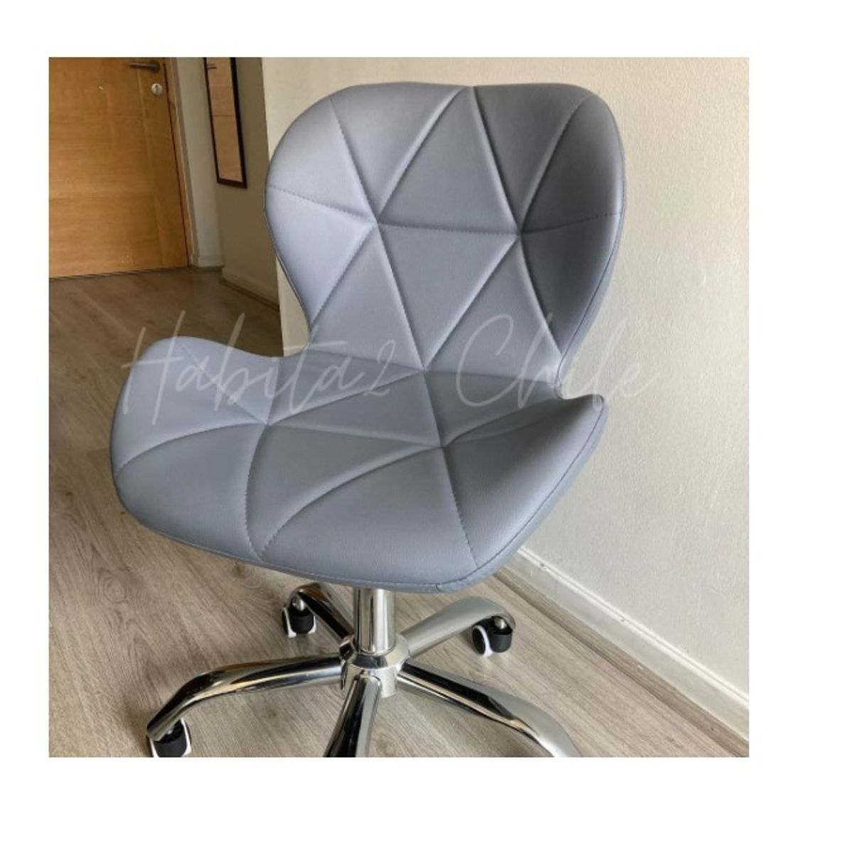 GENERICO - Silla De Escritorio Mariposa Giratoria Acolchada Gris