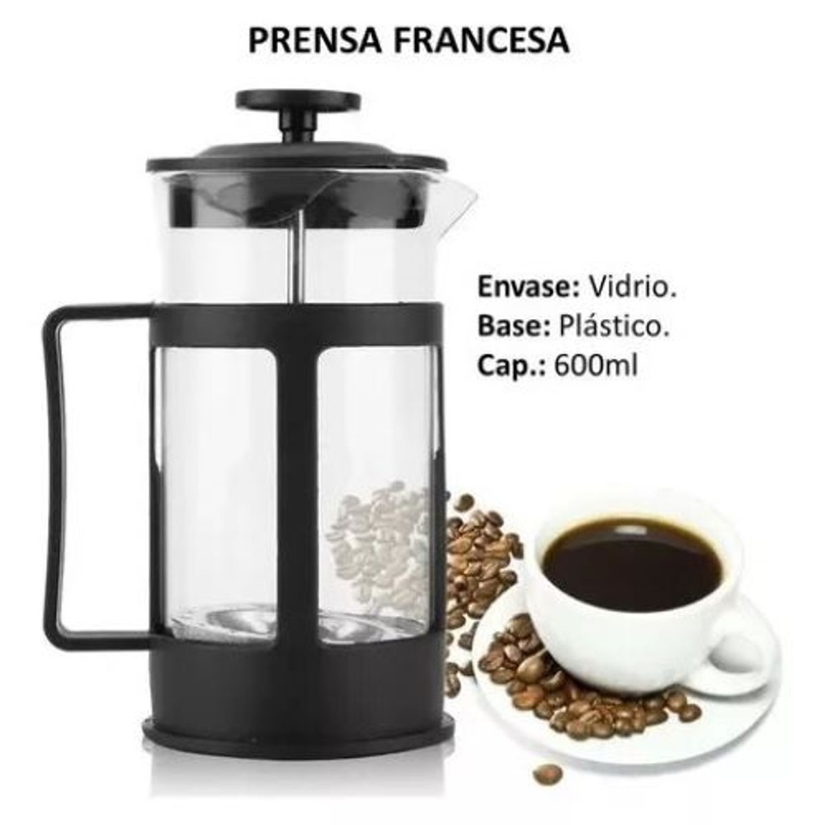 GENERICO - Prensa Cafetera Tetera Francesa Café Té 600ml