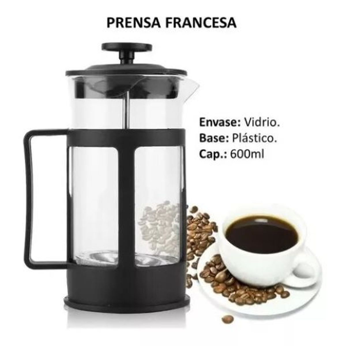 GENERICO - Prensa Cafetera Tetera Francesa Café Té 600ml
