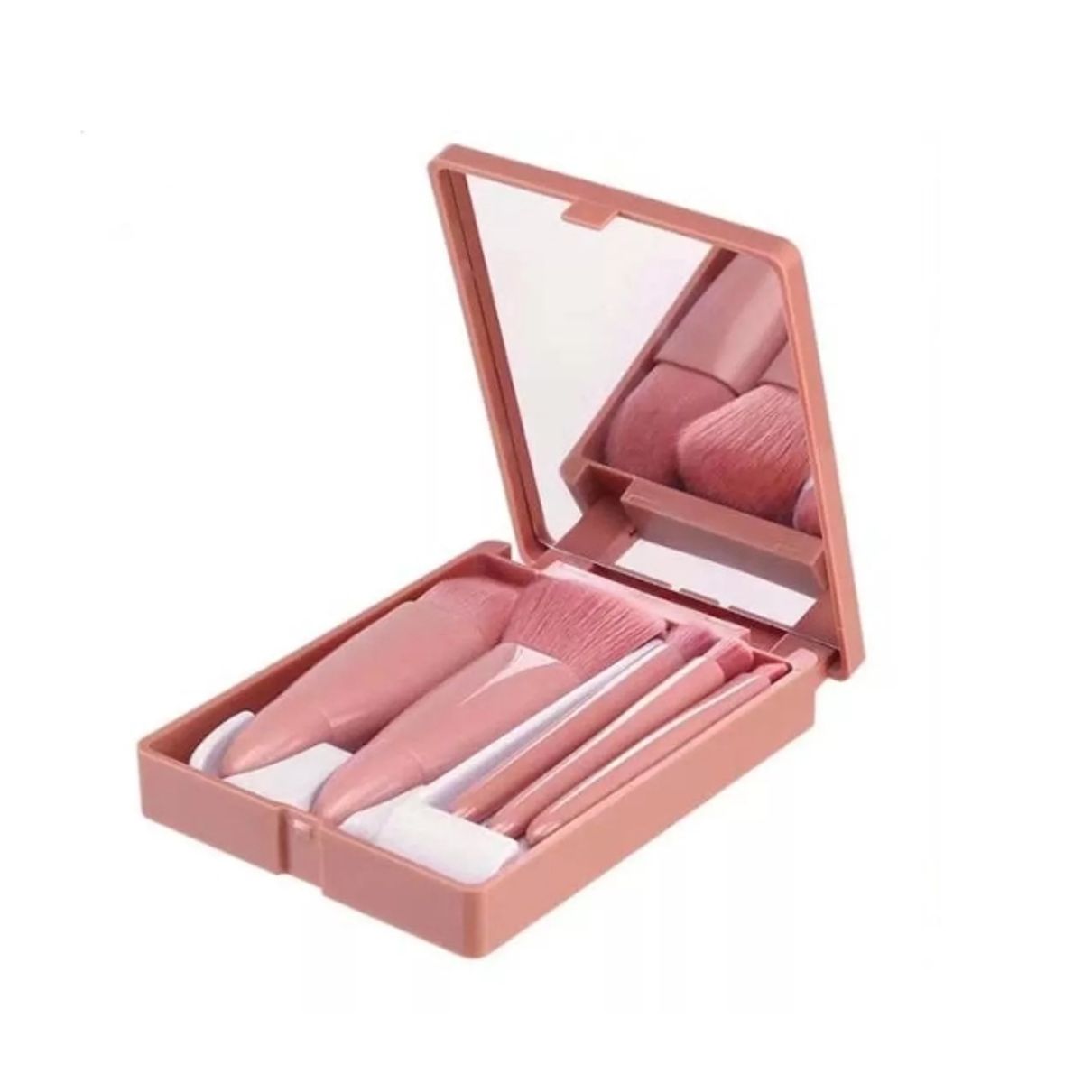 GENERICO - Set 5 Brochas De Maquillaje Profesionales Con Estuche Espejo