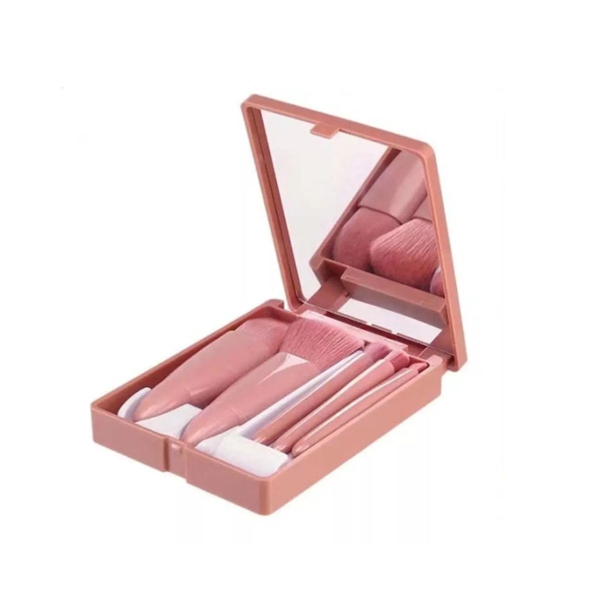 GENERICO - Set 5 Brochas De Maquillaje Profesionales Con Estuche Espejo
