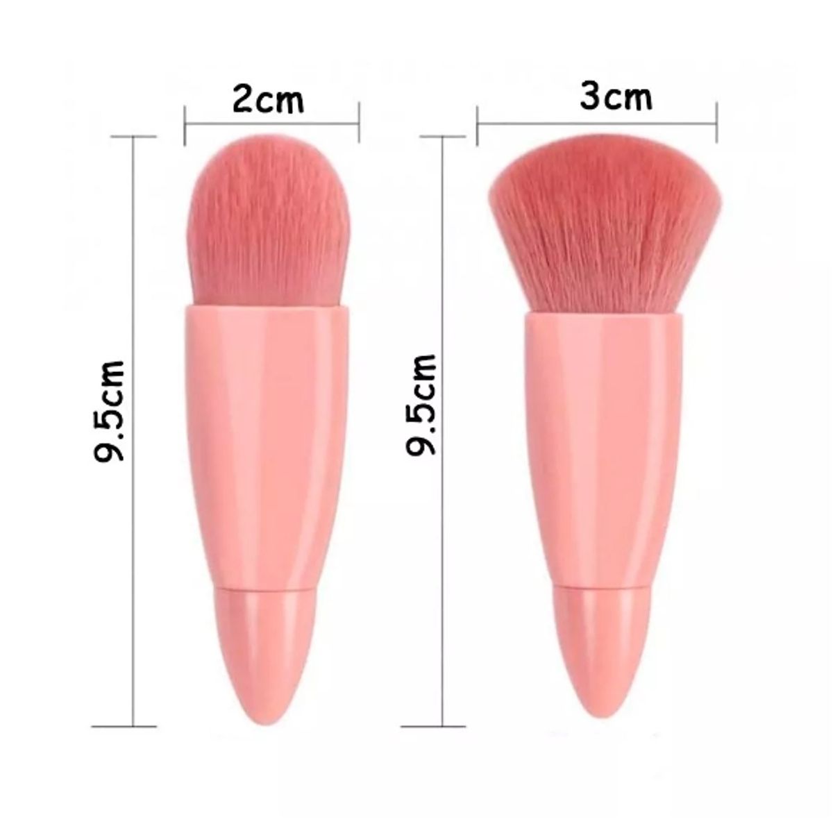GENERICO - Set 5 Brochas De Maquillaje Profesionales Con Estuche Espejo