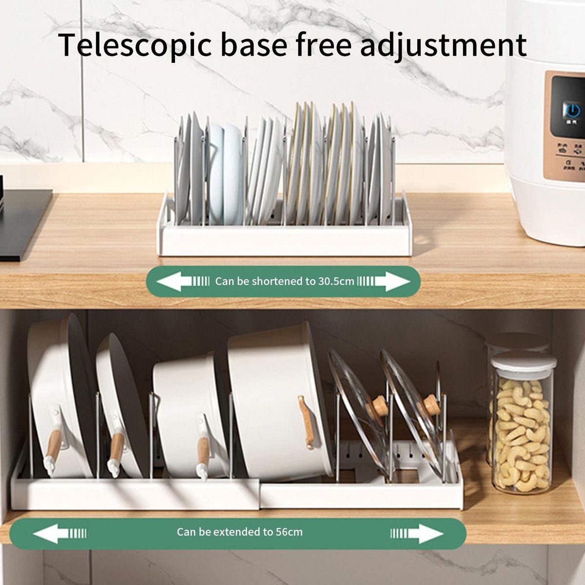 VATYERTY - Estante organizador de utensilios de cocina con soporte expandible