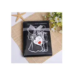 GENERICO - Set Destapador Sacacorchos De Vino Corazón - Novios - 2 Pcs