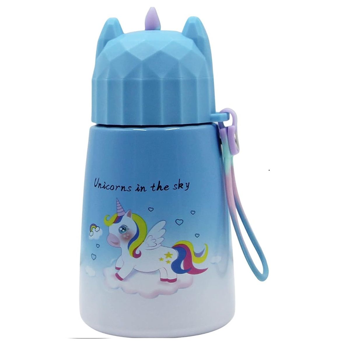 DEFENSOR FOREVER - Termo De Acero Inoxidable Diseño Unicornio 320ml Celeste