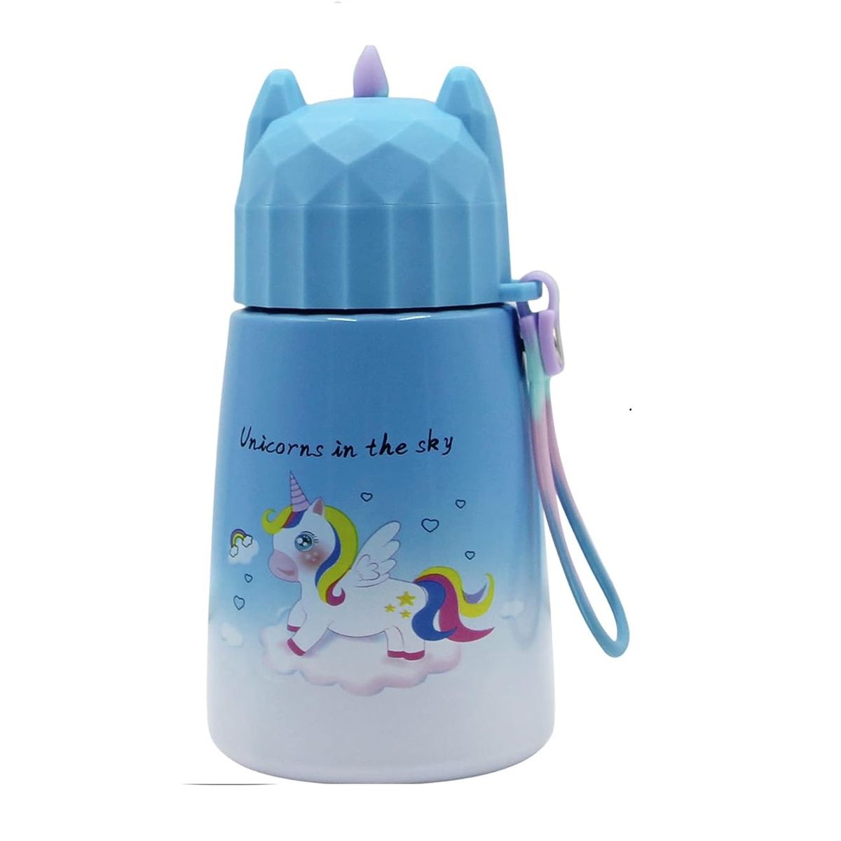 DEFENSOR FOREVER - Termo De Acero Inoxidable Diseño Unicornio 320ml Celeste