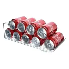 GENERICO - Organizador De Refrigerador Latas 13x10x34 Cm Transparente