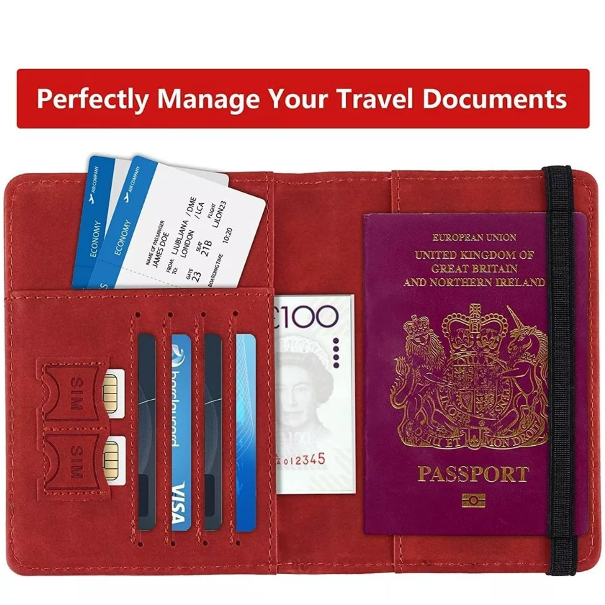 GENERICO - Porta Pasaporte Mujer Documento De Viaje Travel Wallet rfid