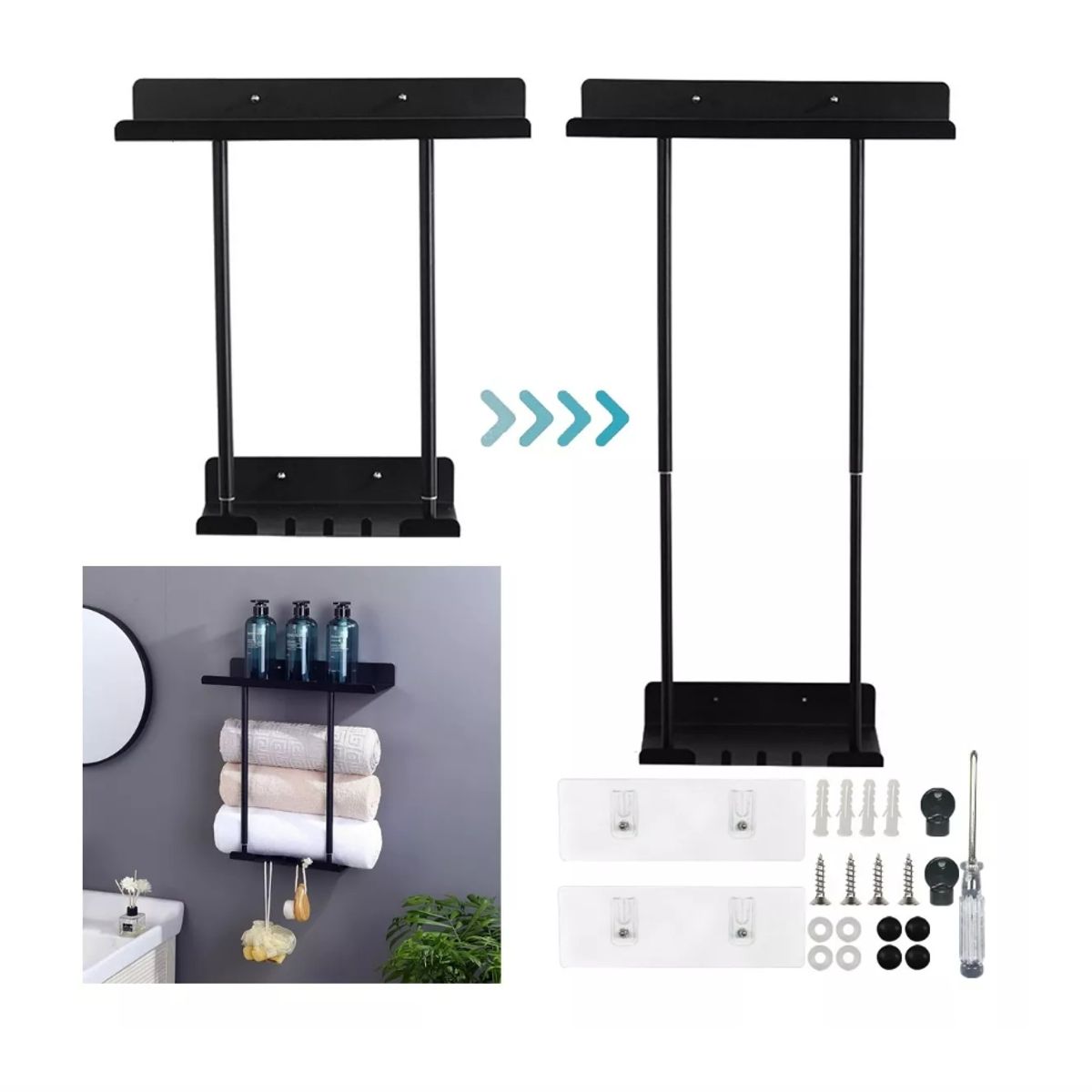 GENERICO - Estante De Baño Para Toallas De Baño Y Toallitas Ajustable