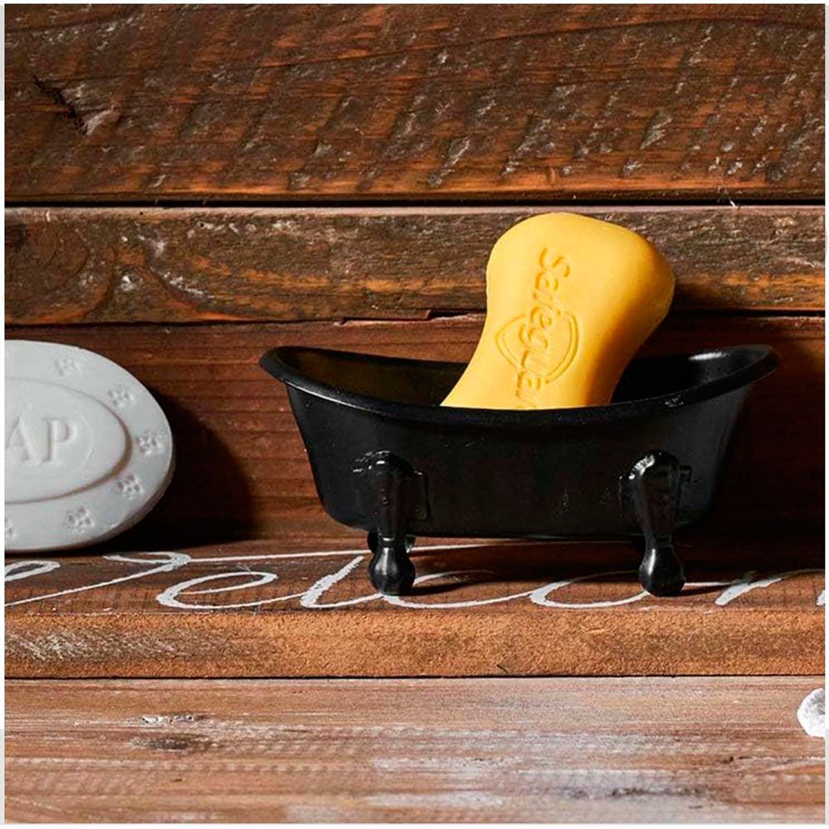 GENERICO - Jabonera para tina de metal con patas de garra Negra