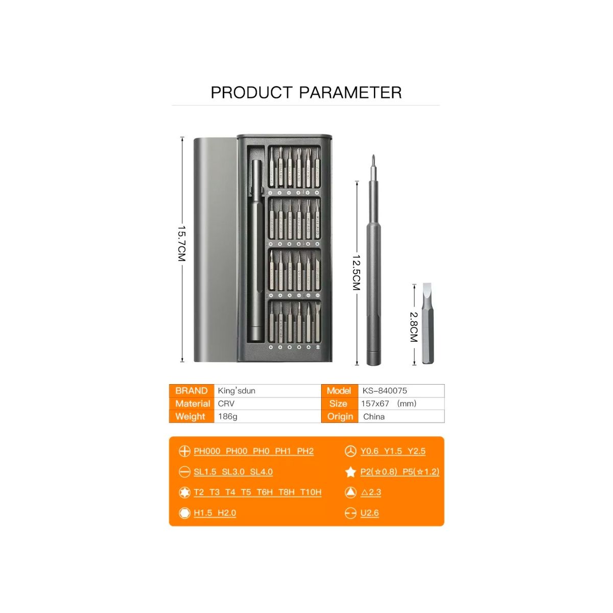 GENERICO - Kit 24 En 1 Atornillador Precision Profesional Imantado Cr-v
