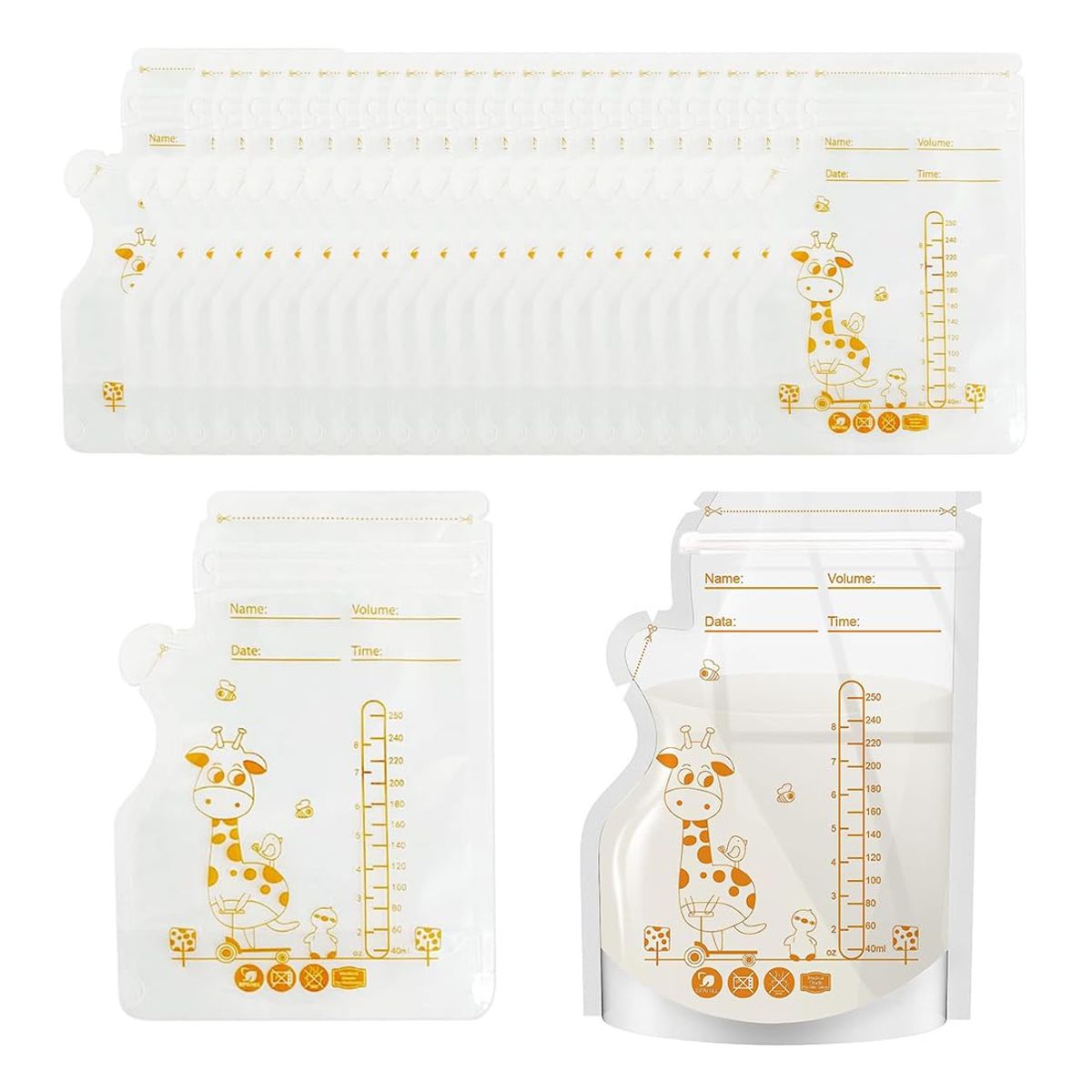 VATYERTY - 100 bolsas de almacenamiento de leche materna de 8 oz