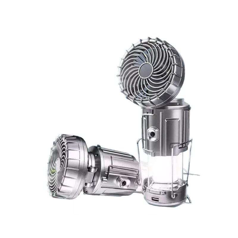 GENERICO - Lámpara Linterna Led Ventilador Solar Multifunción Camping
