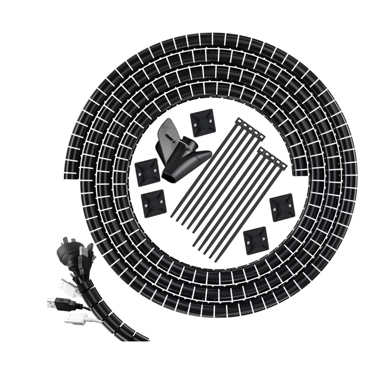 GENERICO - Organizador De Cables En Espiral 22mm×10 Metros