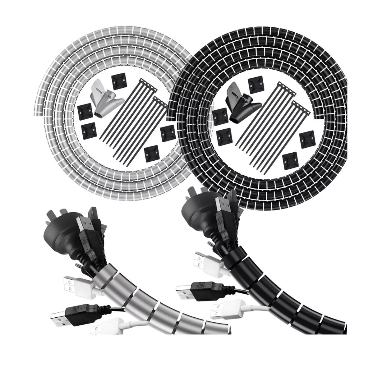 GENERICO - Organizador De Cables En Espiral 22mm×10 Metros