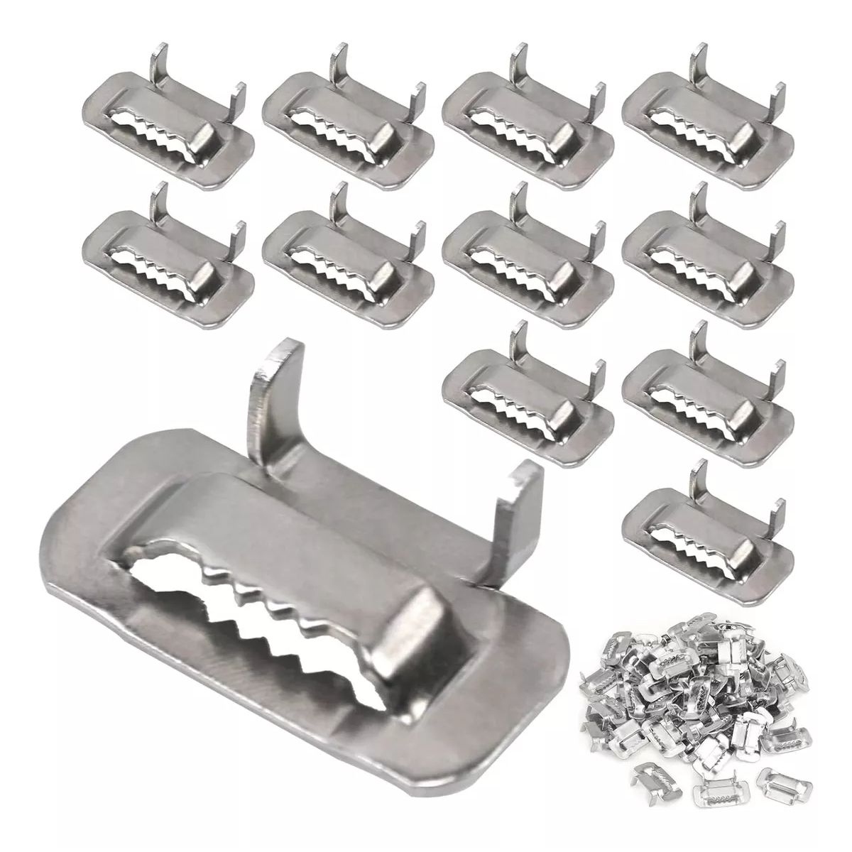 DEKANO - Hebilla Para Fleje 1/2 Acero Inoxidable - 100 Unidades