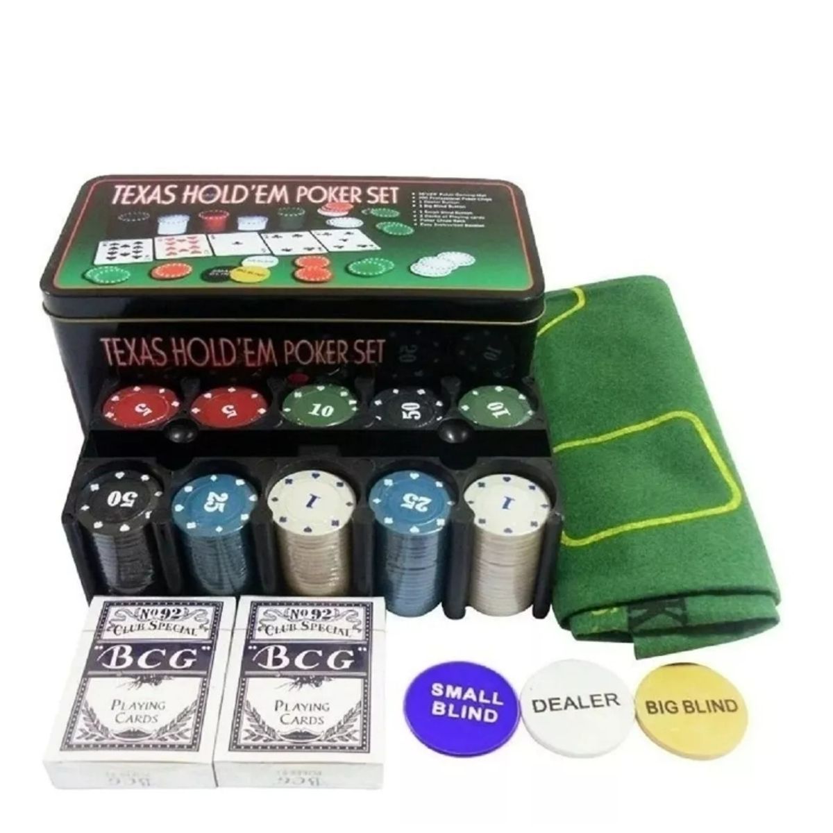 GENERICO - Set De Poker Profesional Juegos Poker 200 Fichas