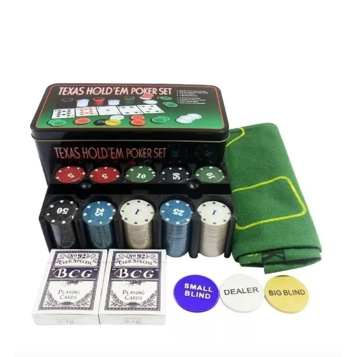 GENERICO - Set De Poker Profesional Juegos Poker 200 Fichas