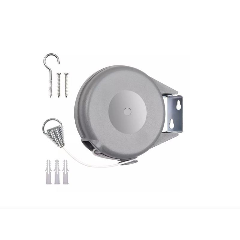 GENERICO - Tendedero Retractil Ropa Colgador Pared Acero Inoxidable 12m